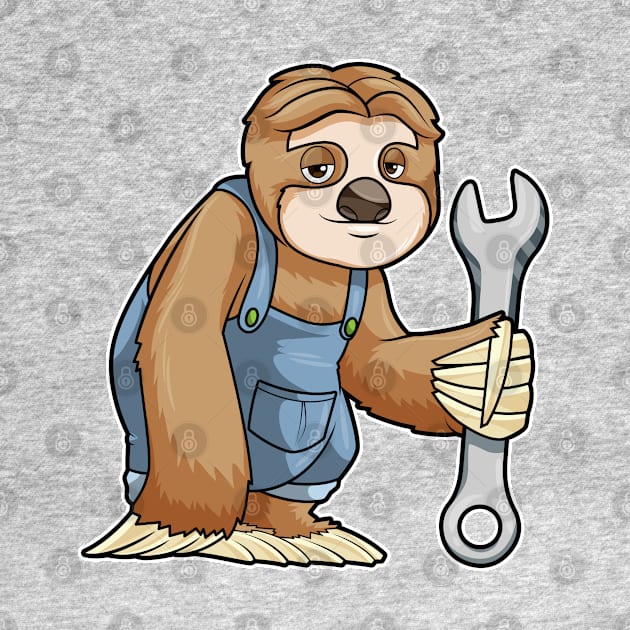 Sloth as Craftsman with Wrench by Markus Schnabel